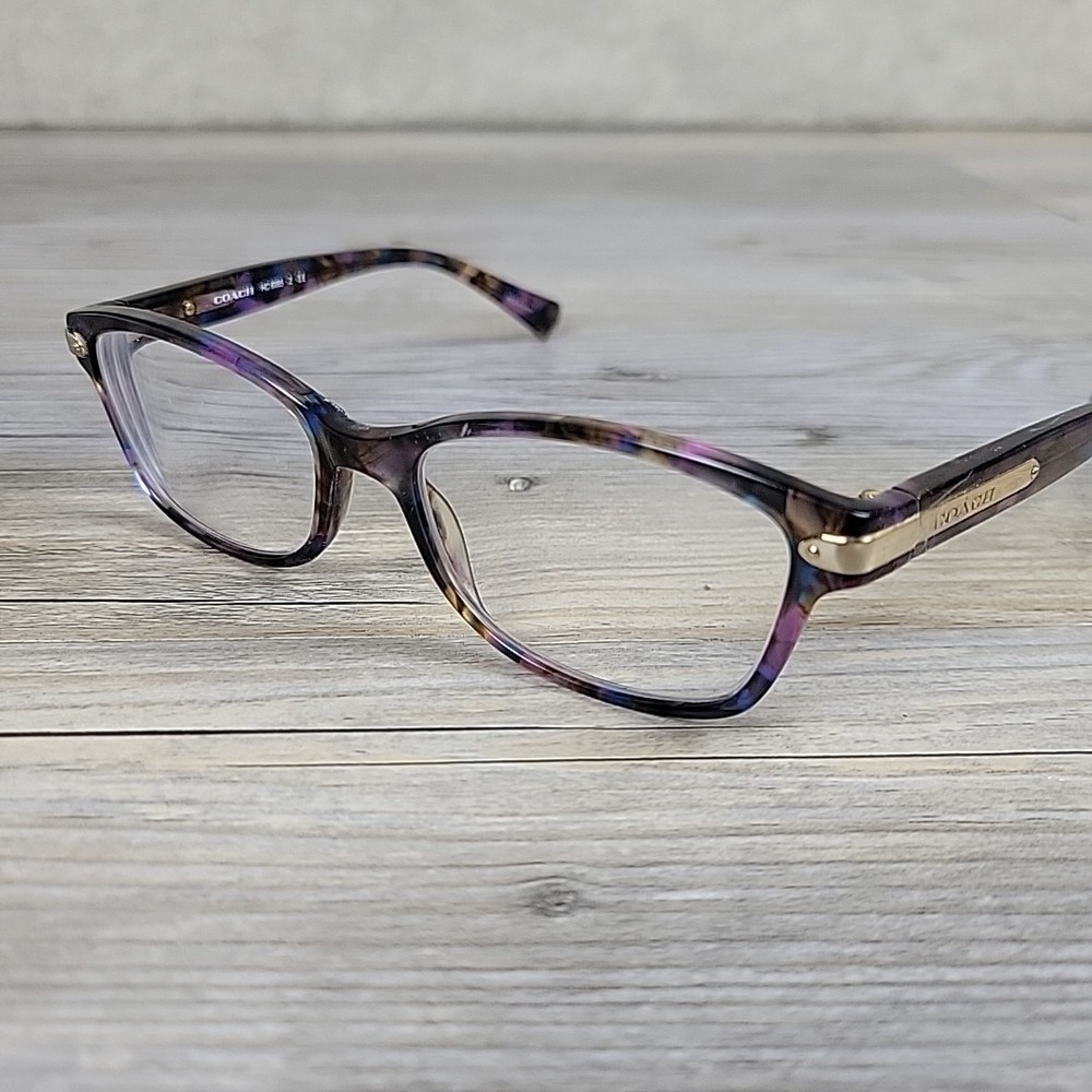 Coach Eyeglasses HC6065 5288 51-17-135 Confetti PURPLE FRAMES ONLY‎